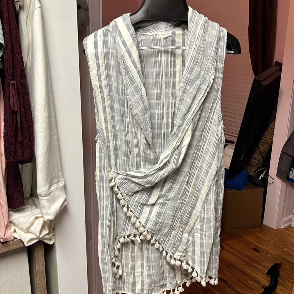 Striped beach coverup